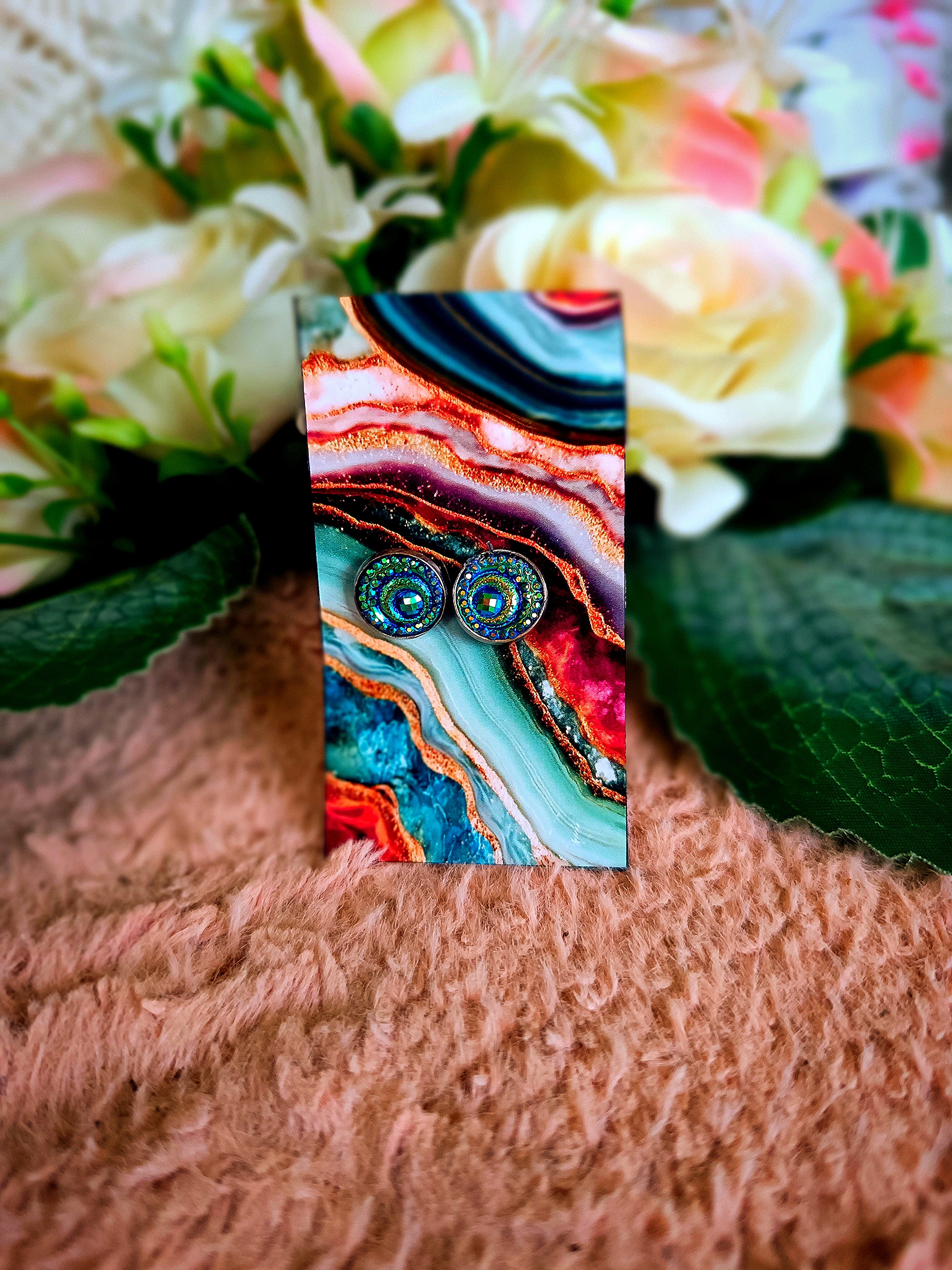 Sötétkék csavart bedugós nikkelmentes fülbevaló